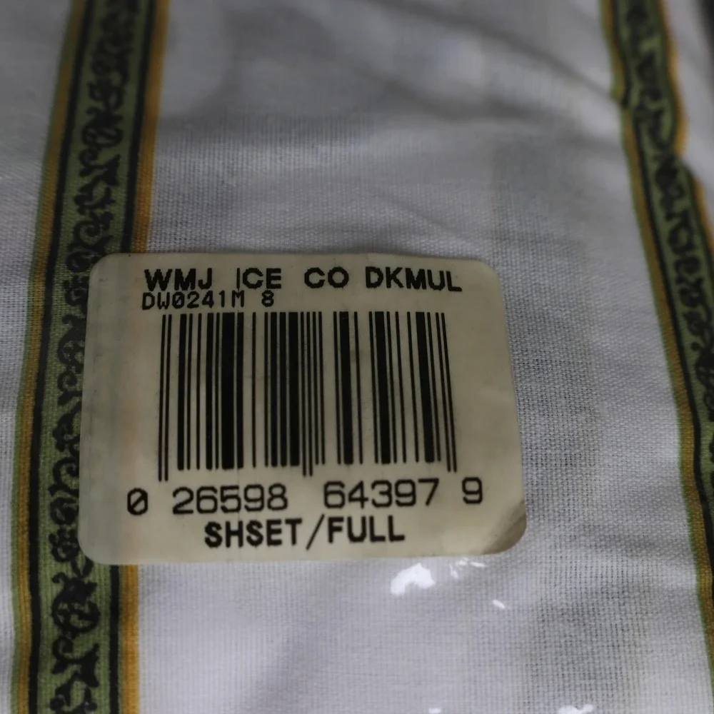 Vintage Coca-Cola Double Sheet Set Ice Cold Bottle Stripe Full Pattern Bedding